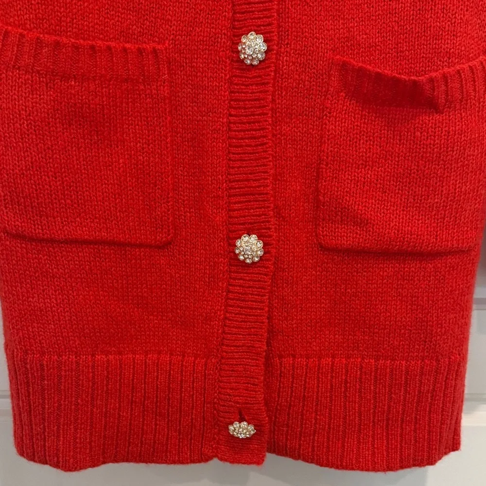Lilly Pulitzer Red Cardigan with Button Detail - Picture 3 of 3